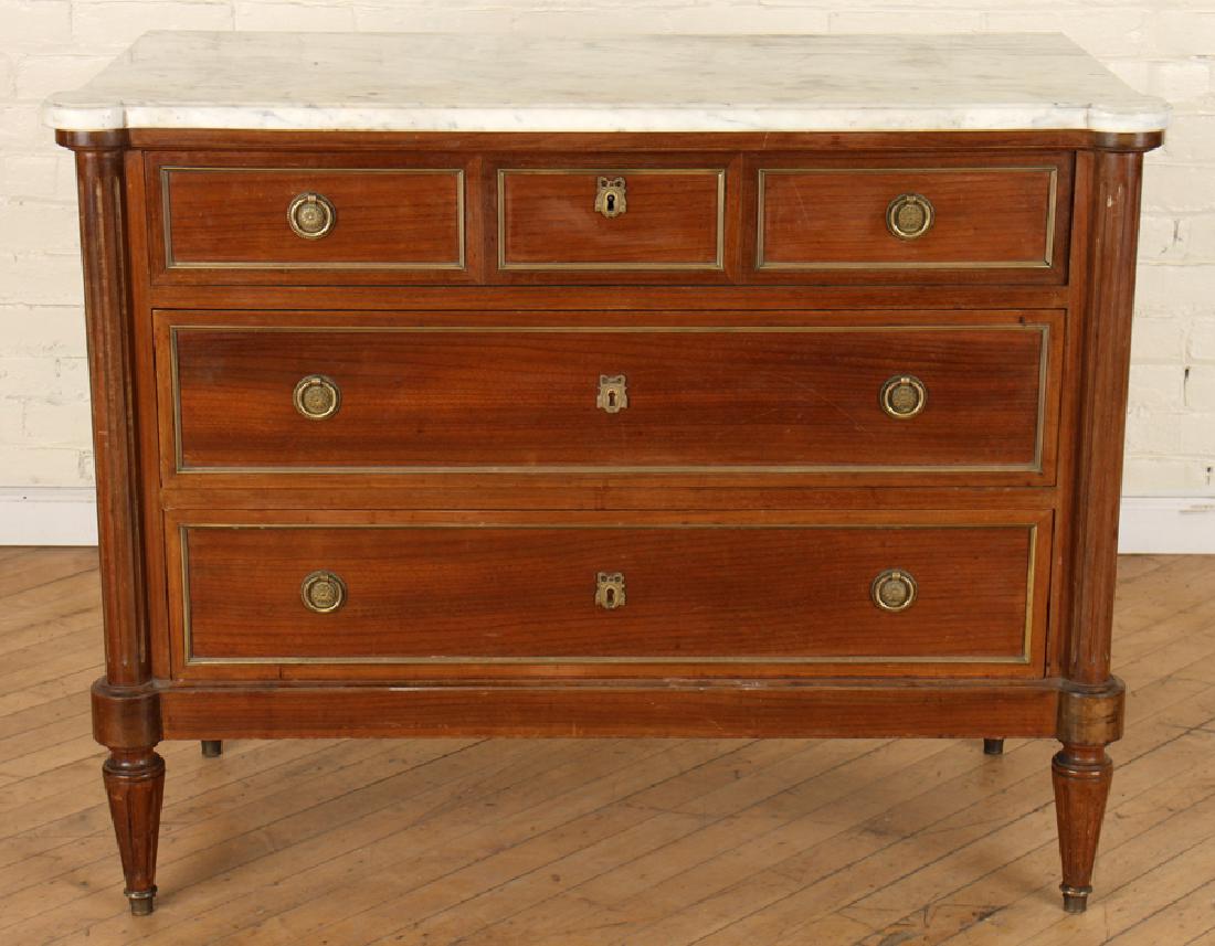 NEOCLASSICAL STYLE MARBLE TOP 3 DRAWER COMMODE (1 of 5)
