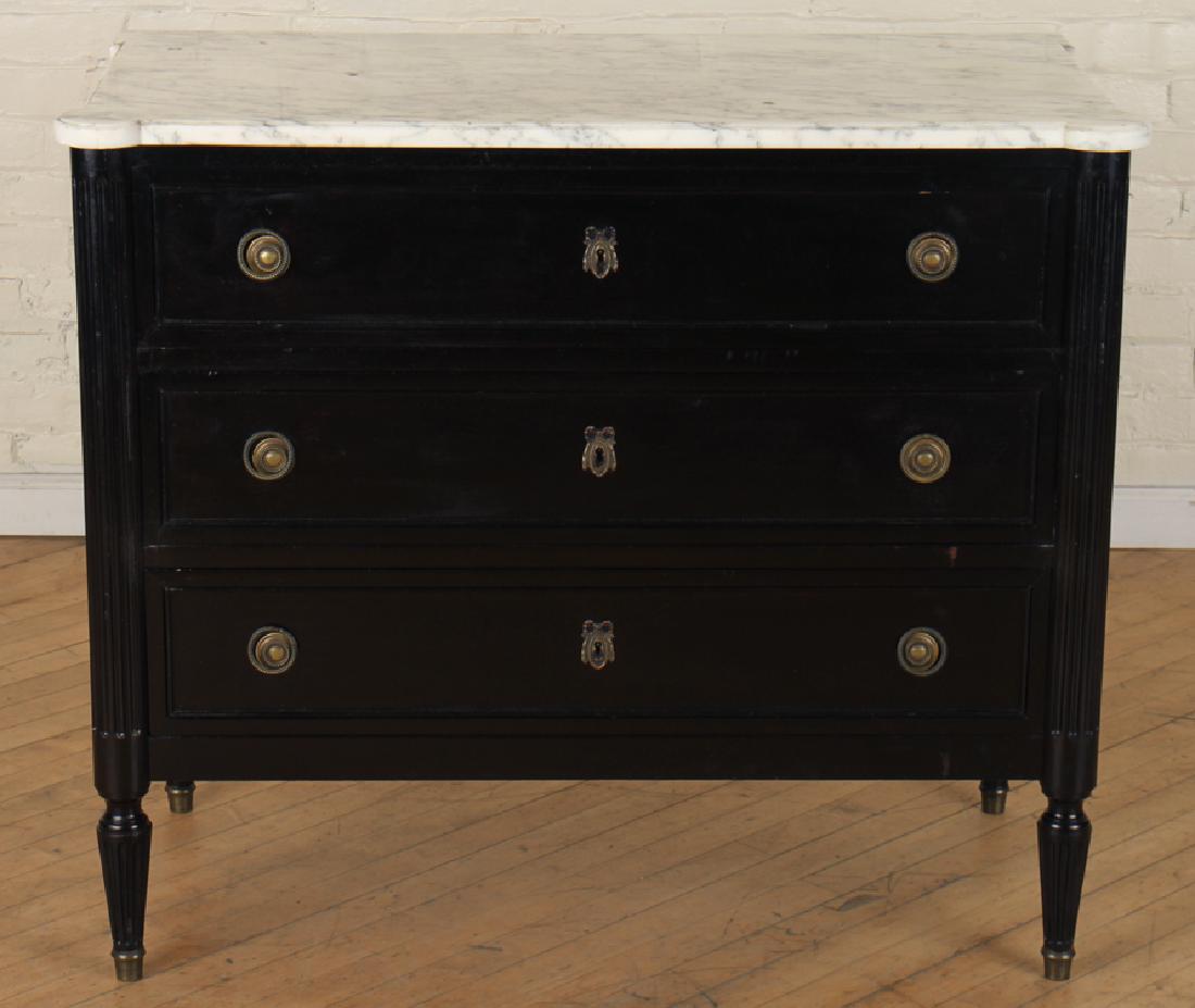 FRENCH LOUIS XVI STYLE MARBLE TOP COMMODE (1 of 5)