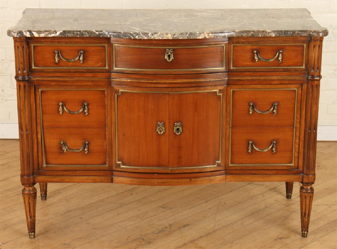 XVI STYLE MAHOGANY MARBLE TOP BUFFET XVI STYLE MAHOGANY MARBLE TOP BUFFET