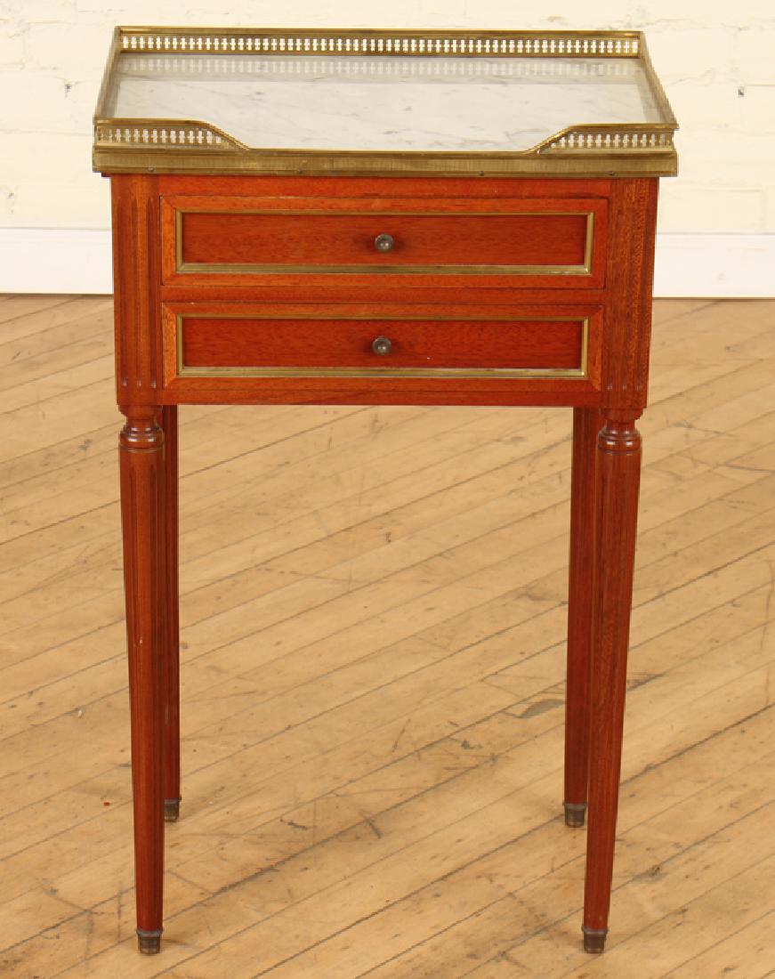 LOUIS XVI STYLE MAHOGANY SIDE TABLE MARBLE TOP (1 of 4)