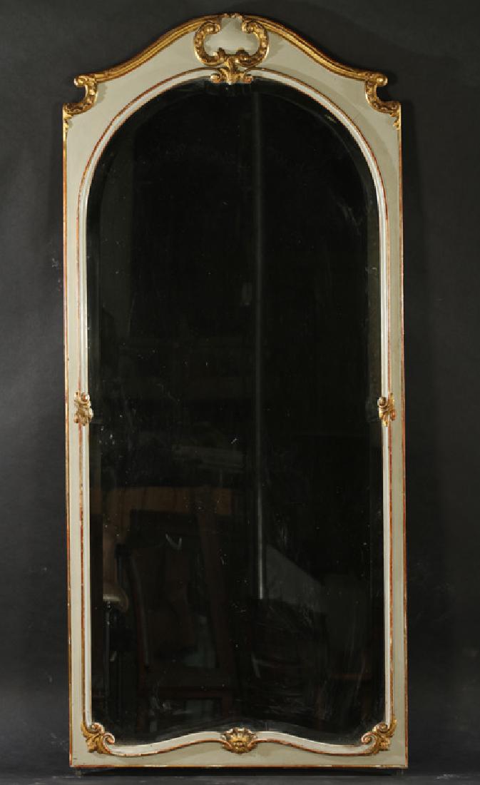 FRENCH GOLD GILT PAINTED ARCH TOP MIRROR 1900 (1 of 4)