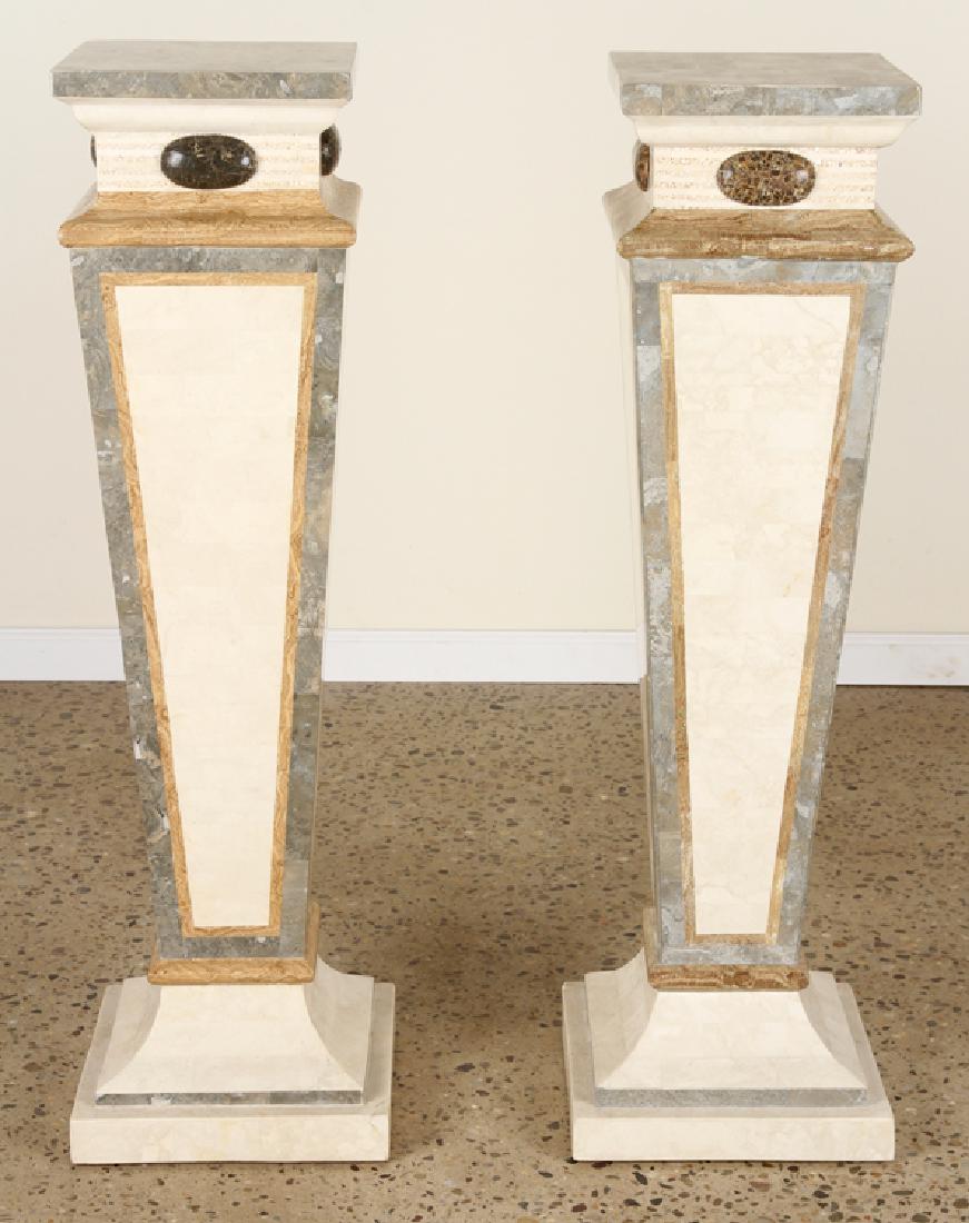 PAIR MAITLAND SMITH TESSELLATED MARBLE PEDESTALS (1 of 4)
