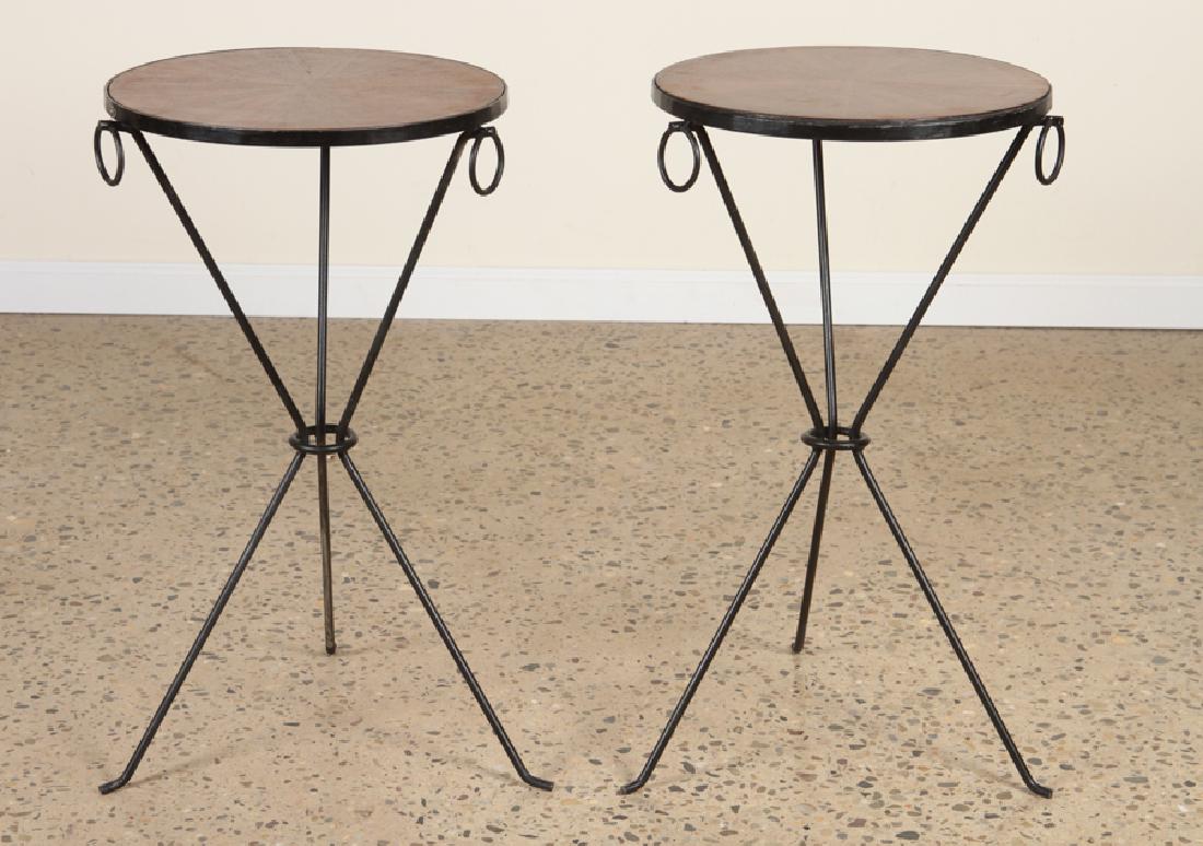 PAIR OF JEAN-MICHEL FRANK STYLE IRON DRINK TABLES (1 of 5)