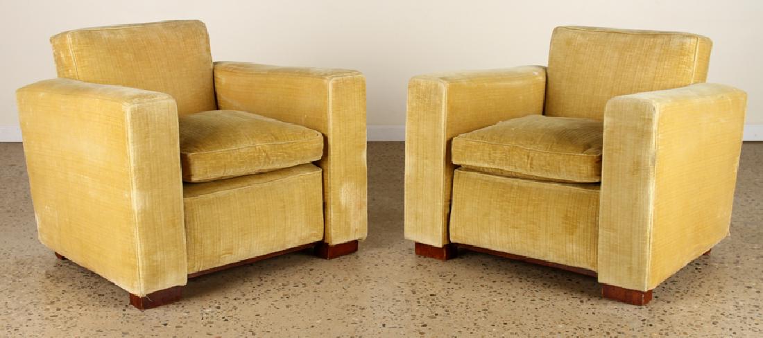 PAIR MANNER OF JACQUES ADNET CLUB CHAIRS C.1960 (1 of 5)