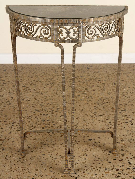 FRENCH ART DECO IRON CONSOLE TABLE STAMPED C.1930 (1 of 6)