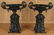 PAIR VICTORIAN CAST IRON GARDEN URNS ATTR JL MOTT