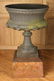 PAIR VICTORIAN CAST IRON GARDEN URNS BY J.L. MOTT - 2