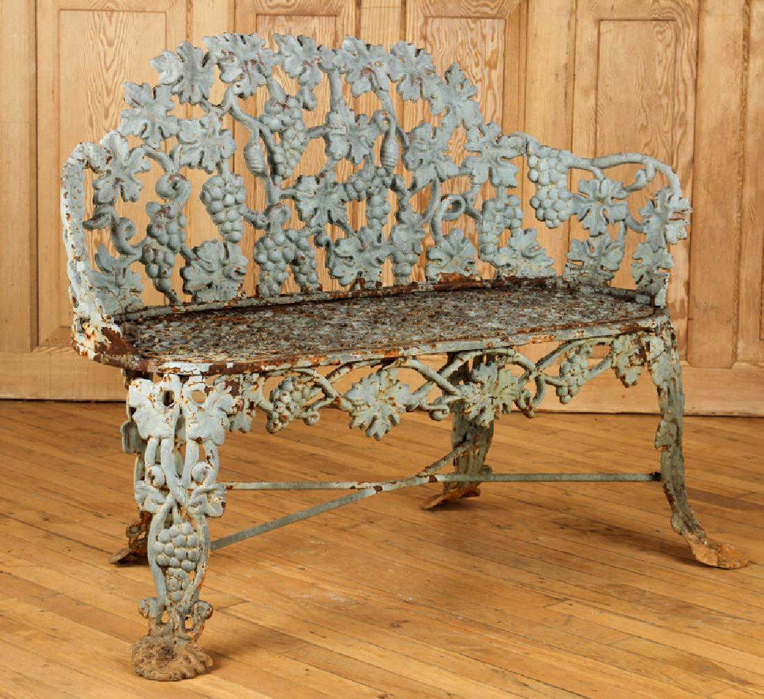 American Victorian Cast Iron Garden Bench C 1900