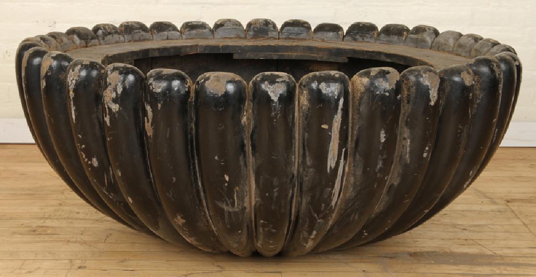 19TH CENT. FLOWER FORM LARGE PAINTED WOOD PLANTER (1 of 3)