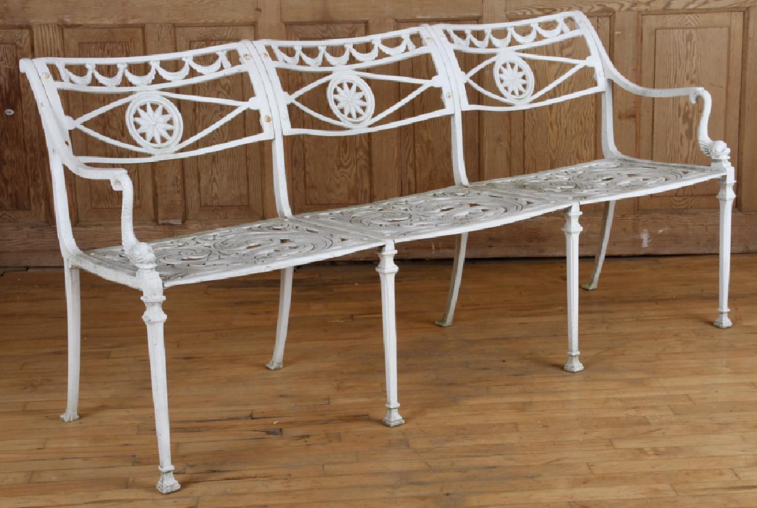 NEOCLASSICAL STYLE ALUMINUM BENCH CIRCA 1950 (1 of 5)