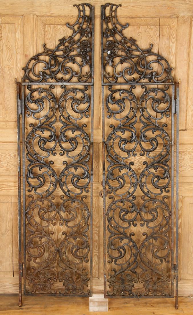 PAIR CAST IRON PEDESTRIAN GATES SWIRL FORM DETAIL (1 of 4)