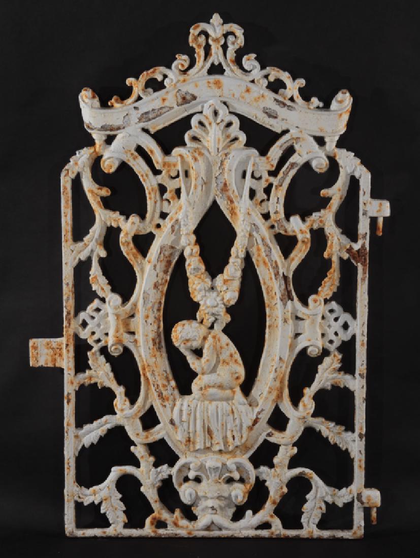 19TH CENTURY PAINTED CAST IRON GATE (1 of 4)