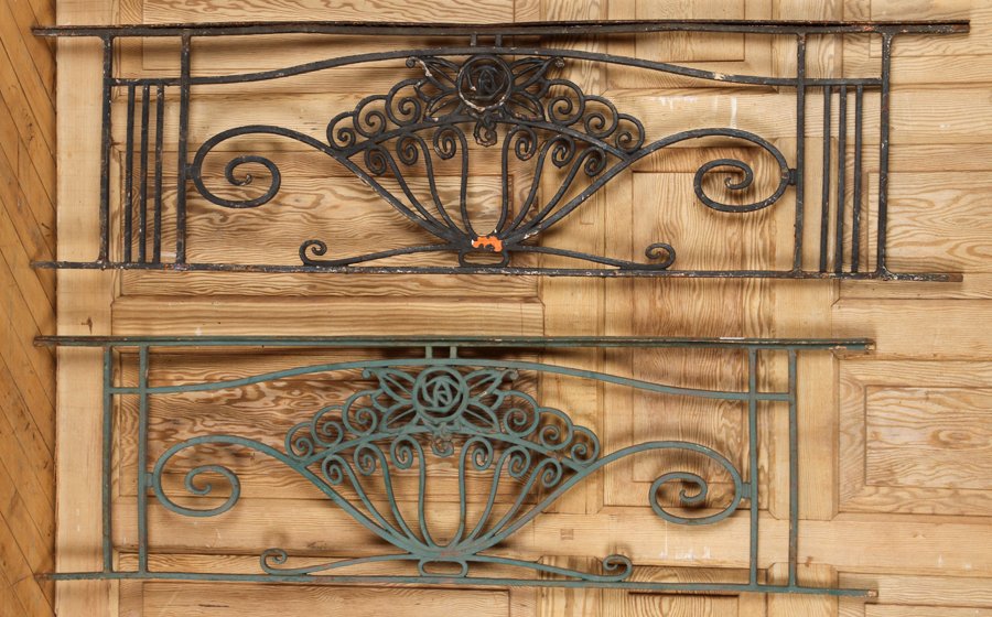 PAIR FRENCH ART DECO IRON PANELS CIRCA 1930 (1 of 4)