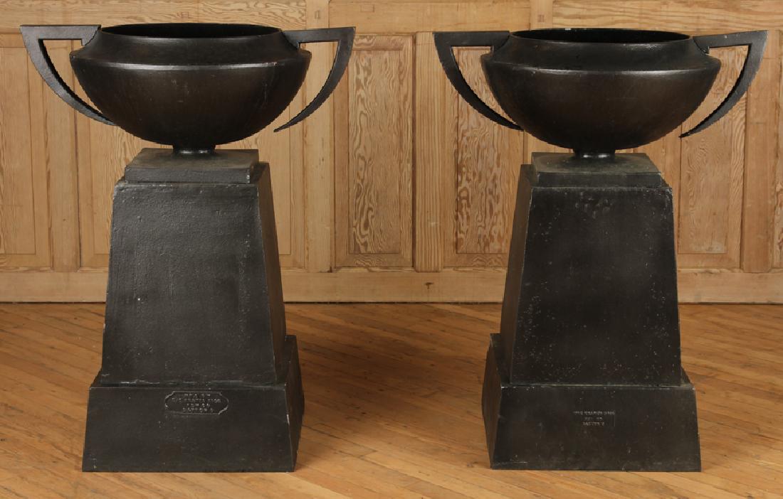 PAIR CAST IRON GARDEN RUNS SIGNED KRAMER BROTHERS (1 of 6)