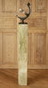 RARE WROUGHT IRON CHROME SUNDIAL MARBLE PLINTH
