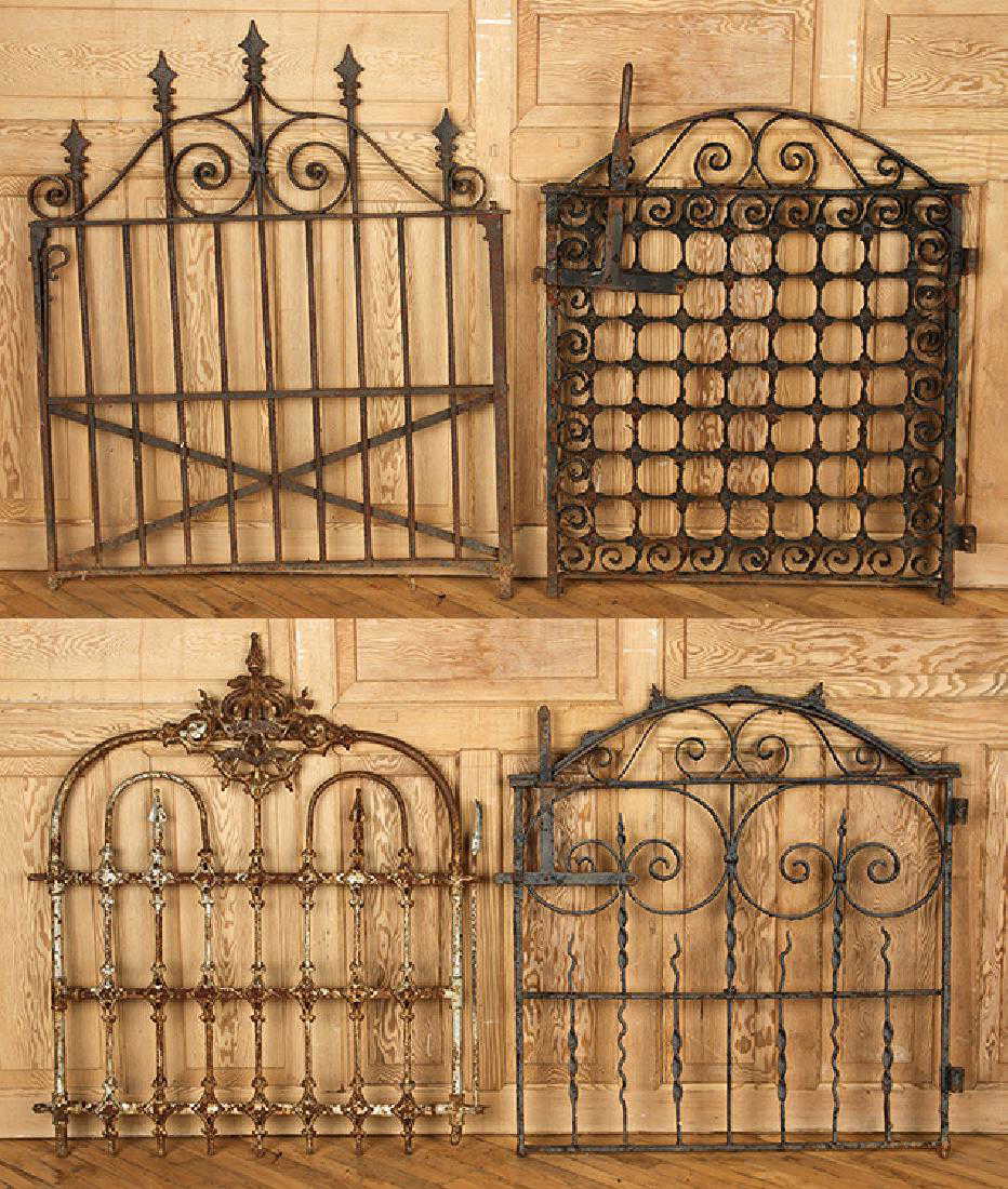 FOUR ANTIQUE WROUGHT IRON GARDEN GATES C1880-1920