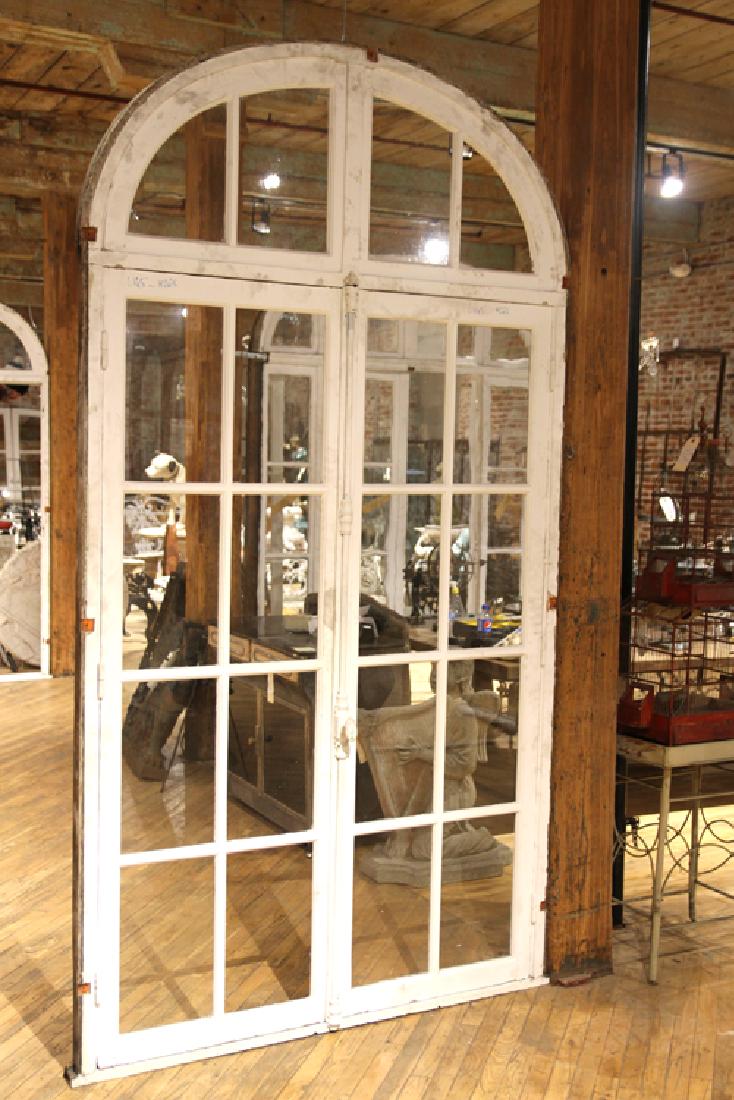 PAIR ANTIQUE PAINTED FRENCH DOORS WITH TRANSOM (1 of 4)