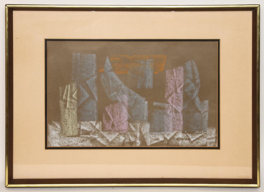 JOSEPH WOLINS UNTITLED PASTEL ON PAPER SIGNED: Joseph Wolins (American, 1915-1999) Untitled pastel on paper, signed lower right. Image size: 12.25" x 19.5" Ht: 21" Wd: 29" (framed) Provenance:Property from the family of the artist.