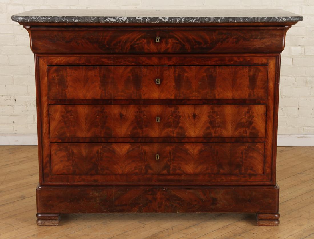 LOUIS PHILIPPE FRENCH MARBLE TOP COMMODE C.1870 (1 of 5)