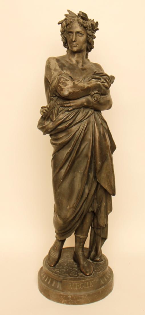 STANDING BRONZE STATUE OF POET VIRGIL
