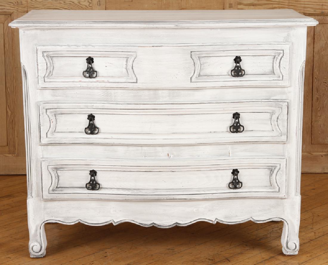 COUNTRY FRENCH PAINTED 3 DOOR COMMODE C.1930 (1 of 5)