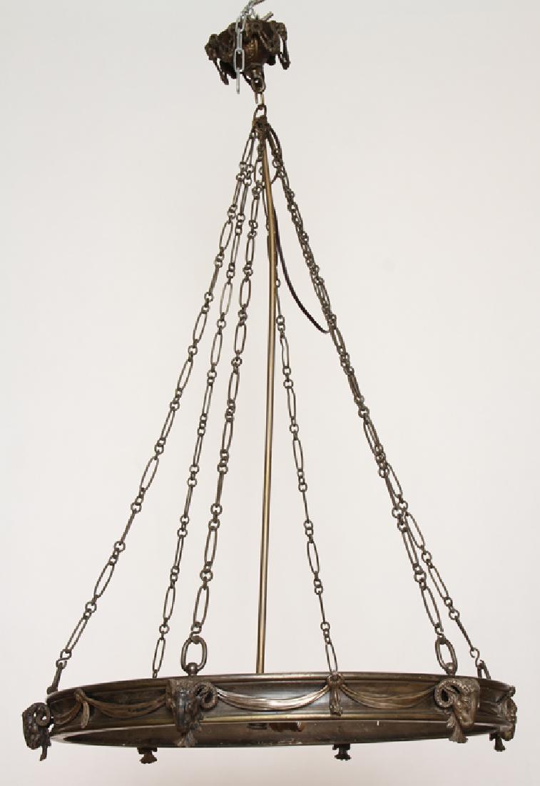 NEOCLASSICAL BRONZE CHANDELIER RAMS HEAD MOUNTS (1 of 4)