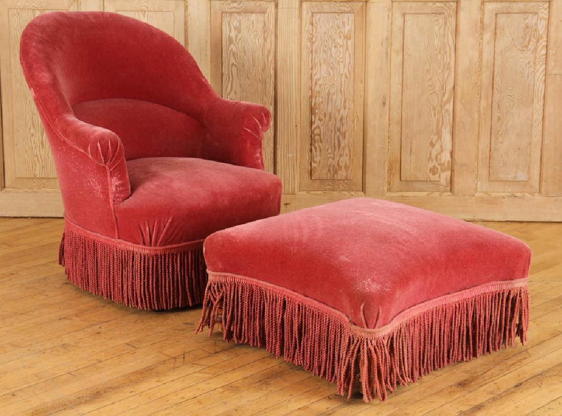 NAPOLEON III STYLE CHAIR & MATCHING OTTOMAN C1870 (1 of 5)