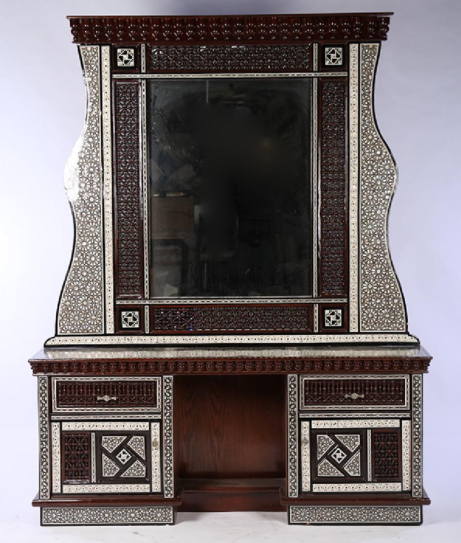 VINTAGE MOROCCAN INSPIRED INLAID DRESSER & MIRROR (1 of 6)
