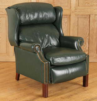 Han Moore Prices 138 Auction Price Results Han Moore Upholstered Leather Club Chair