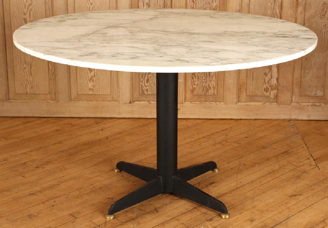 ROUND ITALIAN MARBLE TOP TABLE IRON BASE C.1960 (1 of 3)