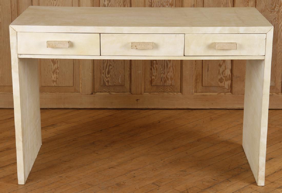 PARCHMENT COVERED DESK STYLE OF JEAN-MICHEL FRANK (1 of 4)