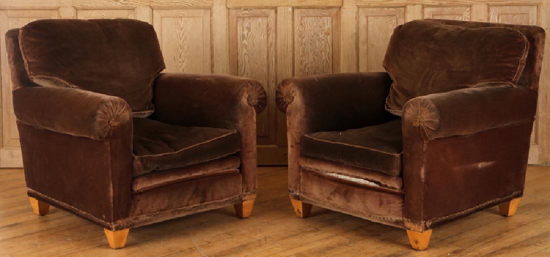 PAIR FRENCH CLUB CHAIRS MANNER OF JACQUES ADNET (1 of 5)