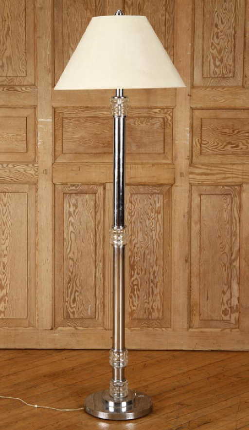 Chrome And Glass Art Deco Style Floor Lamp