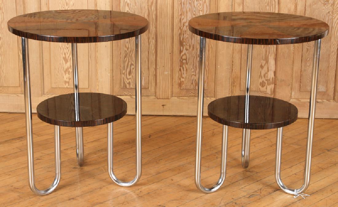 PAIR MACASSAR AND MAPLE ART DECO STYLE TABLES (1 of 4)