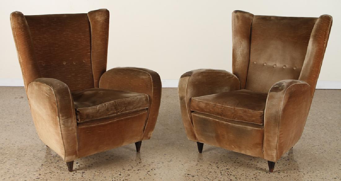 PAIR ITALIAN WINGED BACK ARM CHAIRS PAOLO BUFFO (1 of 5)