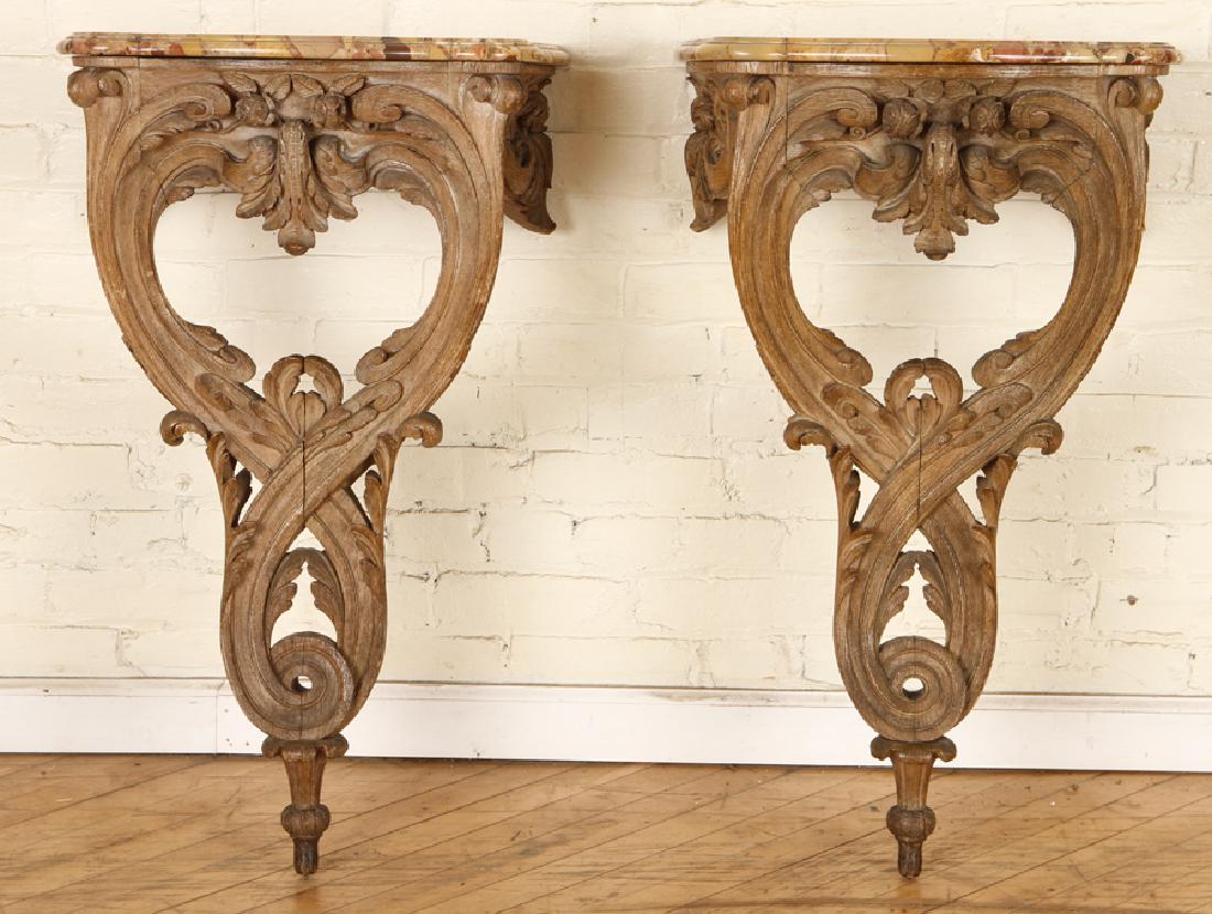 PAIR JANSEN LOUIS XV STYLE MARBLE TOP CONSOLES (1 of 6)