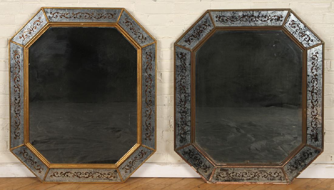 NEAR PAIR JANSEN GILT WOOD MIRRORS CIRCA 1950 (1 of 3)