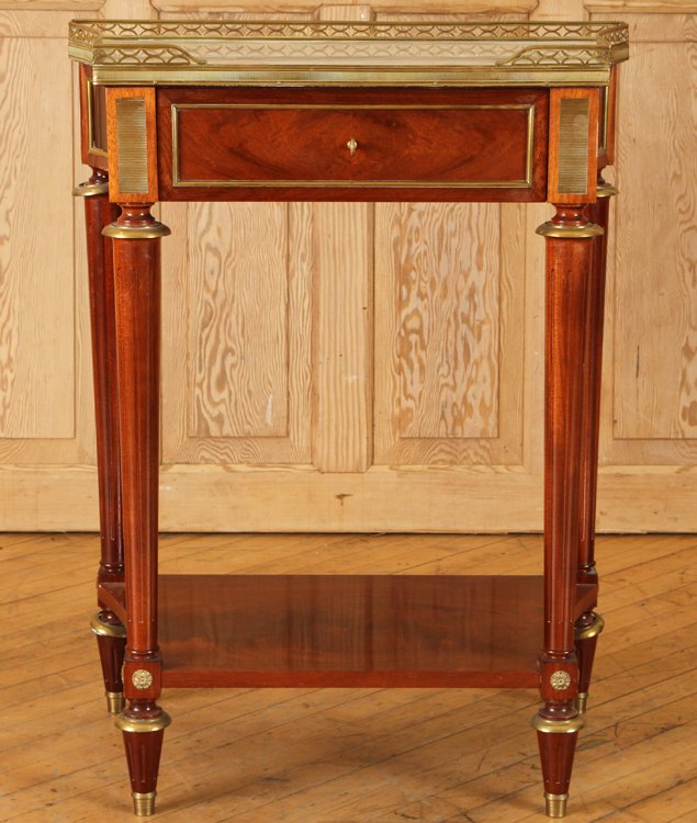 FRENCH MARBLE TOP CROTCH MAHOGANY CONSOLE TABLE (1 of 5)