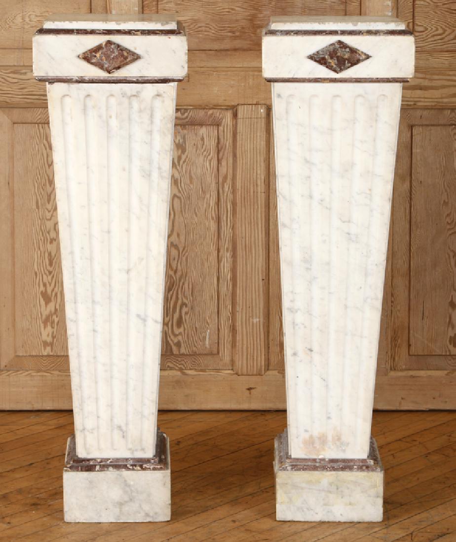 PAIR FRENCH REGENCY STYLE MARBLE PEDESTALS C.1920 (1 of 5)