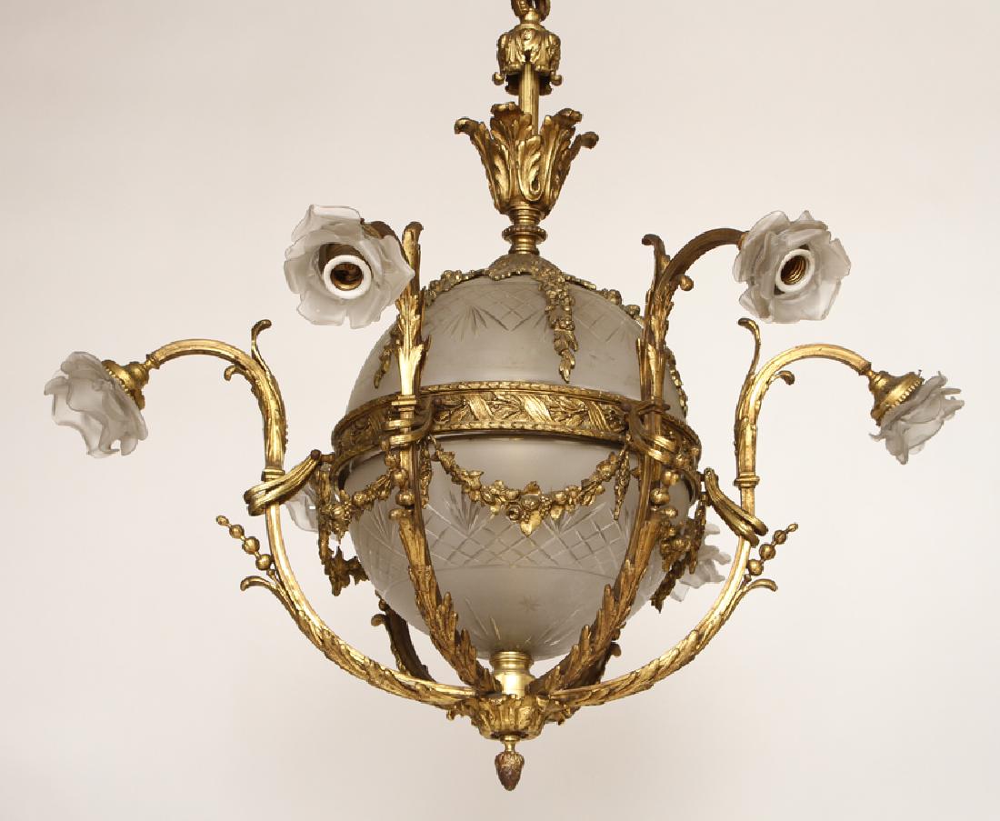 LATE 19TH C FRENCH BELLE EPOQUE BRONZE CHANDELIER (1 of 6)