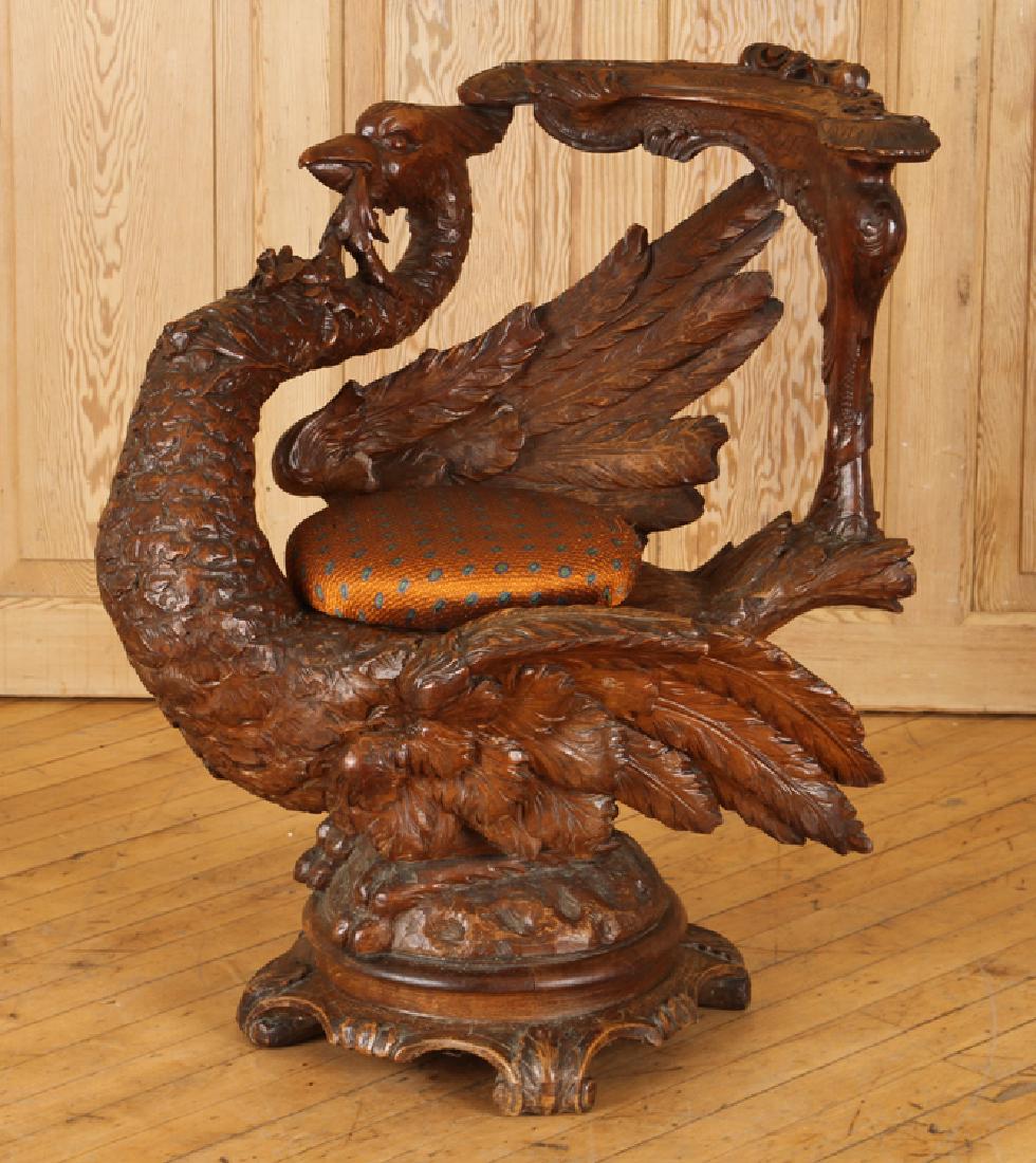 19TH CENT. CONTINENTAL WALNUT CHAIR HERON FORM (1 of 7)