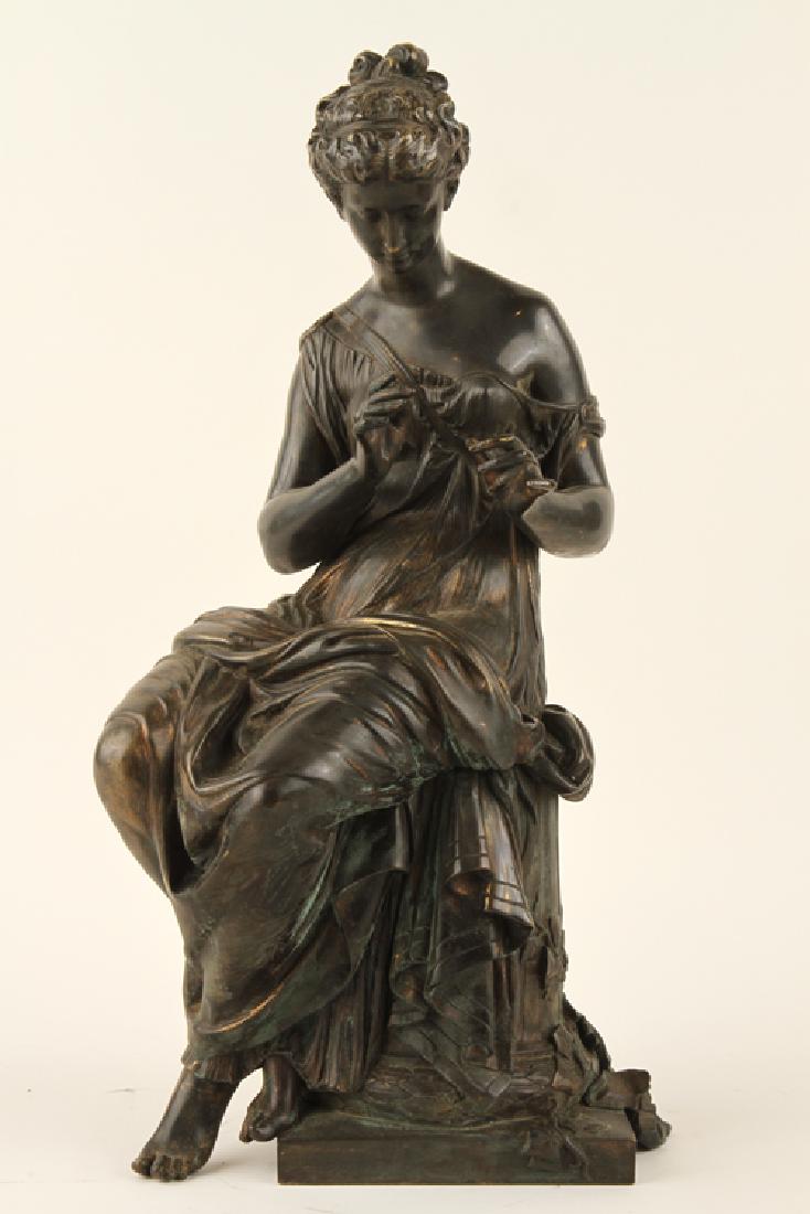 LATE 19TH C. BRONZE NEOCLASSICAL FIGURE OF FEMALE (1 of 6)