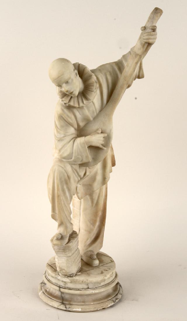 ITALIAN MARBLE FIGURE OF MAN & INSTRUMENT C.1900 (1 of 6)