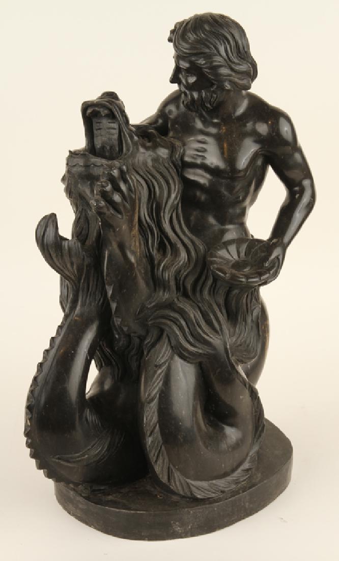 LARGE BLACK MARBLE FIGURAL GROUP (1 of 5)