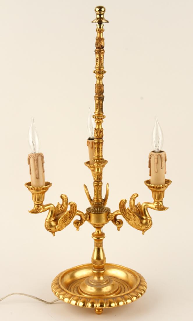 GILT BRASS NEOCLASSICAL STYLE LAMP SERPENT FORM (1 of 5)