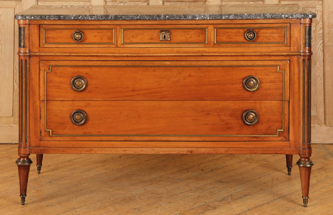FRENCH LOUIS XVI STYLE MARBLE TOP COMMODE C.1950 (1 of 5)