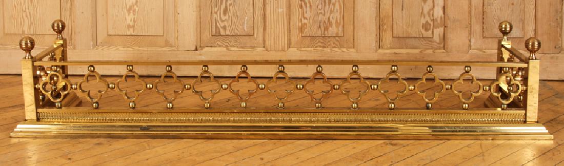 19TH C. BRASS FIRE PLACE FENDER GOTHIC STLYE (1 of 3)