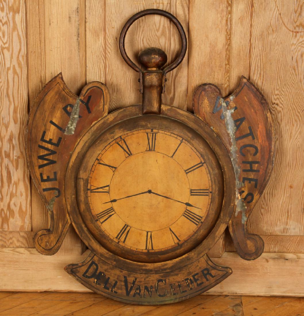 19TH C. WOOD AND TIN TRADE SIGN DELL VAN GELDER (1 of 5)