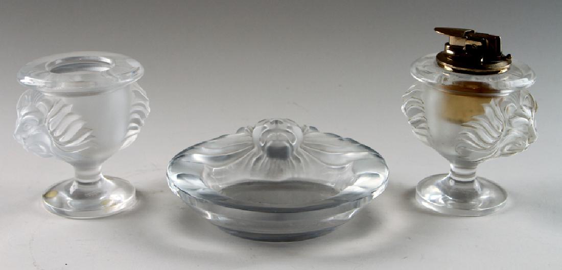 3 PIECE LALIQUE CRYSTAL SMOKING SET (1 of 5)