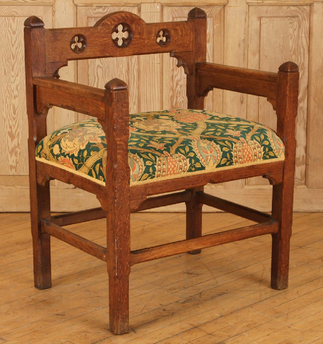 LATE 19TH C. FRENCH OAK GOTHIC REVIVAL ARM CHAIR (1 of 5)